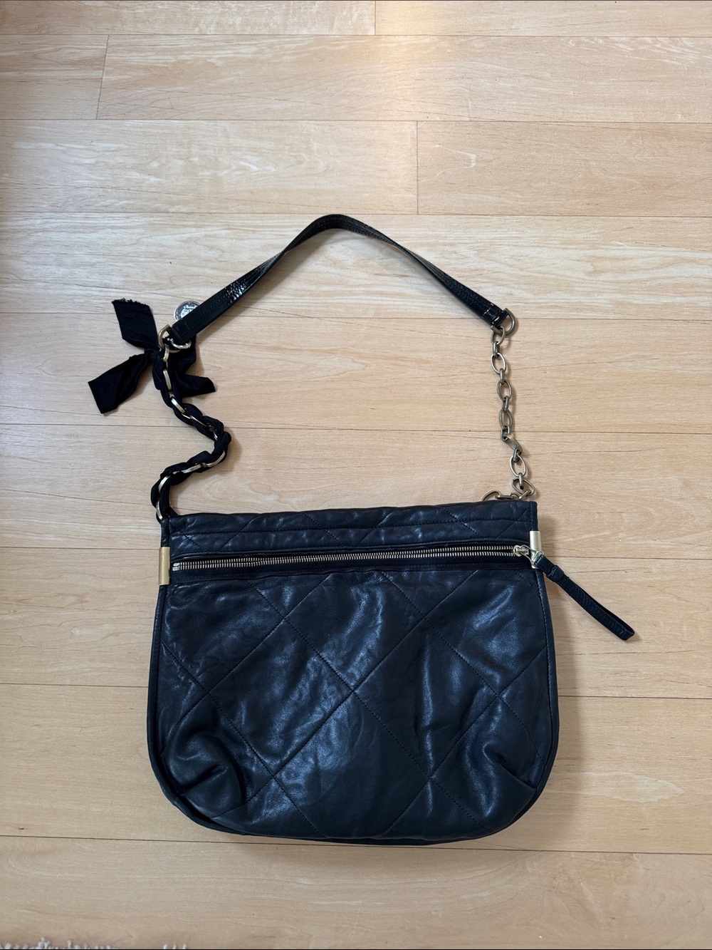 Lanvin Amalia classic Black Quilted Leather Shoulder Bag